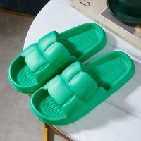 Chinelos domésticos verão eva desodorante sandálias antiderrapantes para mulheres em casa banho diário  Verde