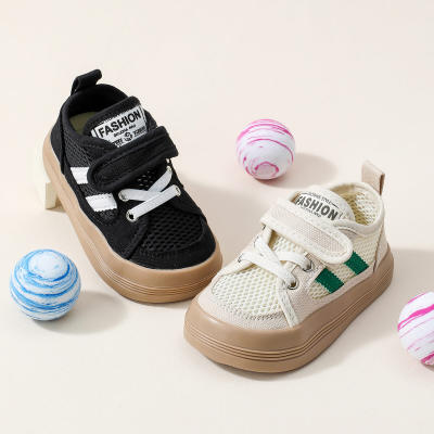 Toddler Boy Color-block Srtipe Pattern Patchwork Velcro Sneakers
