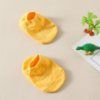 Calcetines Antideslizantes Color Liso Algodón Puro Bebé  Amarillo