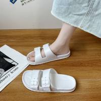 Summer new indoor and outdoor home slippers women's soft sole  White