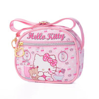 Cartoon cute KT Kuromi big eared dog Melody key document storage bag one shoulder crossbody children's small bag  Hot Pink