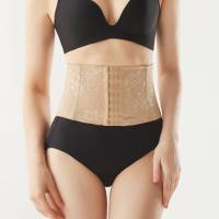 Women's postpartum belly belt repair belt lace mesh thin body shaping belt buckle adjustable waist belt  Beige