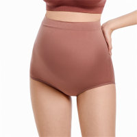 Maternity underwear high waist comfortable early and late pregnancy belly support seamless breathable high elastic triangle underwear for women  Coffee