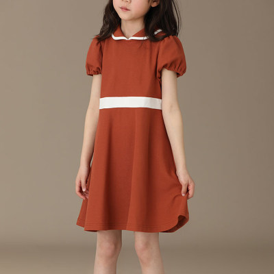 Children's clothing 2023 summer new arrival girls' puff short-sleeved A-line dress with temperament and style, pure cotton baby princess dress