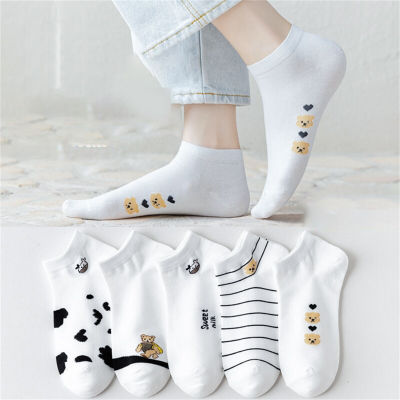 5-piece spotted bear socks set for middle and large children