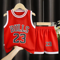 Summer children's basketball suits boys sports quick-drying clothes for middle and large children sleeveless shorts two-piece suits girls vest  Red
