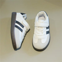 حذاء رياضي بشريط فيلكرو ملون للأطفال الصغار  أبيض