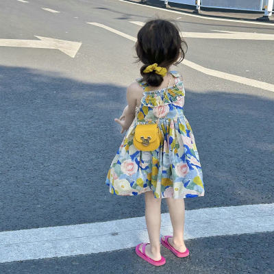 Girls skirt stretch flower dress princess skirt 2024 summer new style foreign trade children's clothing drop shipping 3-8 years old