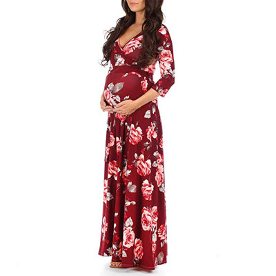 Pregnant Mom Printing Dress