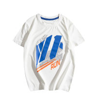 Ropa de secado rápido transpirable de malla para niños medianos y grandes, nuevas camisetas cortas de verano para niños  Blanco
