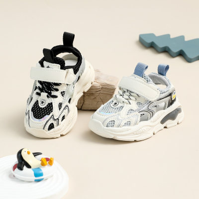 Toddler Color-block Patchwork Velcro Clunky Sneakers