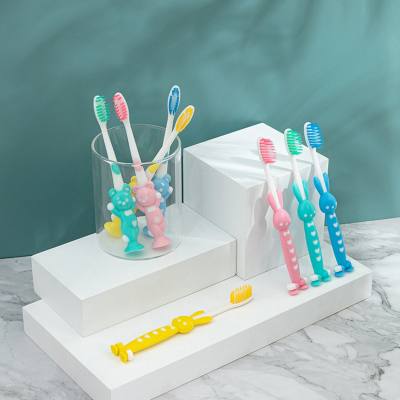 Cepillo de dientes estilo conejito para niños de 4 piezas
