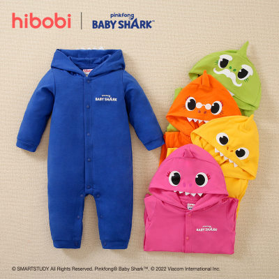 hibobi×BabyShark Baby Boy Cartoon Print Long Sleeve Cotton Jumpsuit