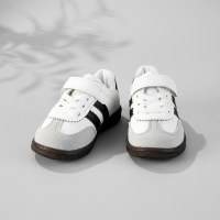 Toddler Color-block Stripe Velcro Sneakers  White
