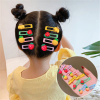 Conjunto infantil de 10 peças de acessórios de cabelo e grampos de cabelo com padrão de flores  Multicolorido