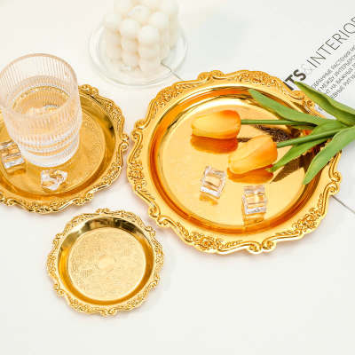 Golden Embossed Dessert Pan Cake Pan