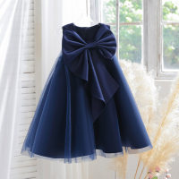 Amazon cross-border children's clothing girls princess skirt wholesale 2023 new children's dress skirt wedding dress puff skirt  Navy Blue