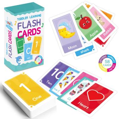 Schede flash per l'educazione precoce dei bambini Le schede flash imparano parole, forme, colori, numeri, carte con lettere inglesi