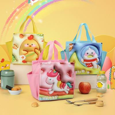 Bolsa de almuerzo divertida con diseño de dibujos animados para mascotas en 3D, bolsa aislante para estudiantes para traer arroz, bolsa de hielo para pícnic al aire libre, bolsa aislante para fiambrera