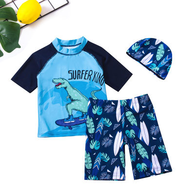 Maillot de bain pour enfants garçons fendu moyen et grand maillot de bain dinosaure pour enfants séchage rapide dessin animé infantile maillot de bain de protection solaire fendu