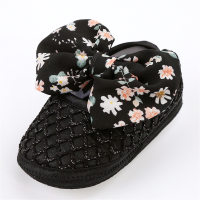 Chaussures princesse à semelle souple et nœud pour bébé  Noir