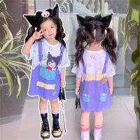 Vestido para niños vestido lindo de dibujos animados ropa casual para el hogar  Púrpura