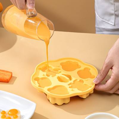 Baby food mold can be steamed food grade steamed cake mold baby toddler silicone cartoon ice tray tool high temperature resistant