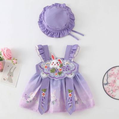 Summer baby sling, Chinese style popular children's clothing, baby jumpsuit, newborn harem, baby Hanfu skirt