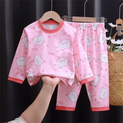 Novas roupas infantis para casa roupas macias para a pele média e grande pijama infantil de manga comprida