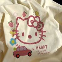 Girls Summer Clothing Children's Clothing 2023 New T-shirt Baby Girl Cute Cartoon Print Children's Short Sleeve Top T-Shirt  Beige