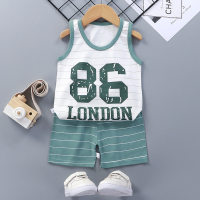 New style girls shorts clothes baby vest suit children's clothing children vest suit summer boys  Green
