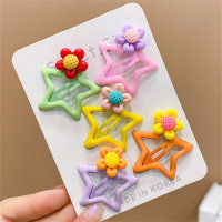 Children's 5-piece set of cartoon star hairpins  Multicolor
