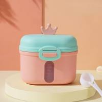 Portable baby milk powder box crown style  Multicolor