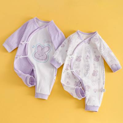 ملابس الأطفال حديثي الولادة لحماية البطن حديثي الولادة، ملابس الفراشة بدون عظم، ملابس الزحف، بدلة أطفال من القطن الخالص