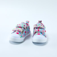 حذاء قماش فيلكرو مطبوع بالزهور للأطفال الصغار  متعدد الألوان