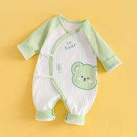 Newborn clothes four seasons baby clothes romper boneless crawling clothes lace butterfly clothes baby clothes  Green