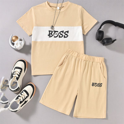 Boys suit children's short-sleeved shorts two-piece T-shirt casual wear summer