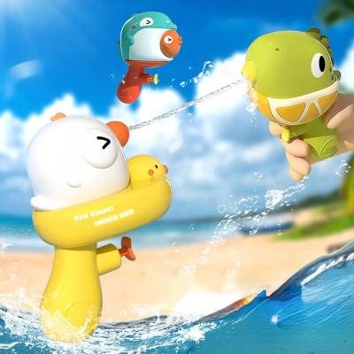 مسدس رش الماء على شكل بطة صفراء للأطفال، لعبة مياه على شكل ديناصور، ألعاب صيفية على الشاطئ