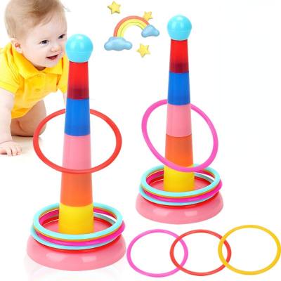 Torre de lanzamiento de aro, juguete para niños de interior y exterior.