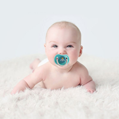Pacifier Super soft silicone newborn baby comfort device sleep simulation breastmilk baby pacifier anti-drop chain
