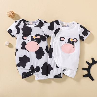 Bodysuits com estampa de vaca bebê menina hibobi preto e branco