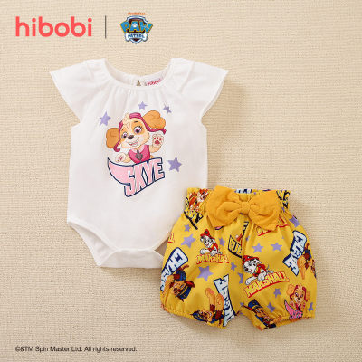 hibobi × PAW Patrol Ensemble de t-shirt et pantalon en coton à manches courtes et à volants pour bébé fille