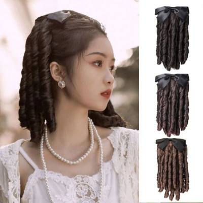 Wig from the Republic of China, Jinfenshijia, retro Roman curls, bowknot curls, ancient style evening dress, cheongsam, ponytail