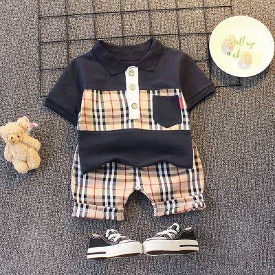 2024 New Children's Clothing Children's Suit Men's New Handsome Baby Baby Boomer Children's Clothing Western Style Boys Summer Clothing Two-piece Set