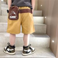 Boys shorts summer outer wear 2024 new Japanese pure cotton five-point overalls thin section small and medium-sized children and babies fashionable  Khaki