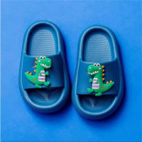 Children's dinosaur pattern slippers cartoon cute slippers  Blue