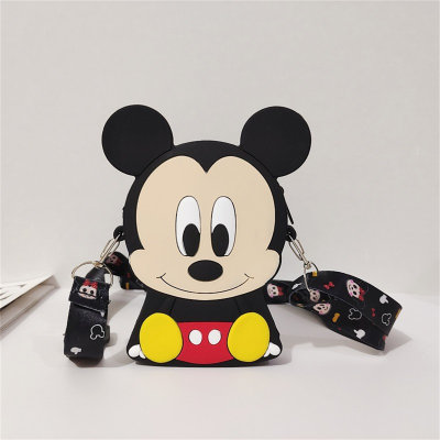 Bolso bandolera infantil de silicona con dibujos animados de Mickey Minnie