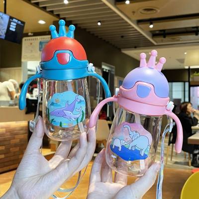 Children's straw water cup with handle plastic cup portable outing