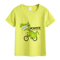 2024 new children's clothing for middle and large children summer sweat-absorbent T-shirts for boys and girls student casual tops  Green