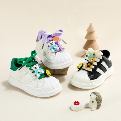 Kid Bear Decor Lace-up Sneakers